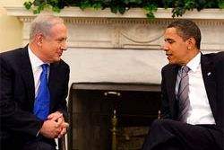 Photograph of Israeli Prime Minister Benjamin Netanyahu and President Barack Obama taken last year by Pete Souza/White House